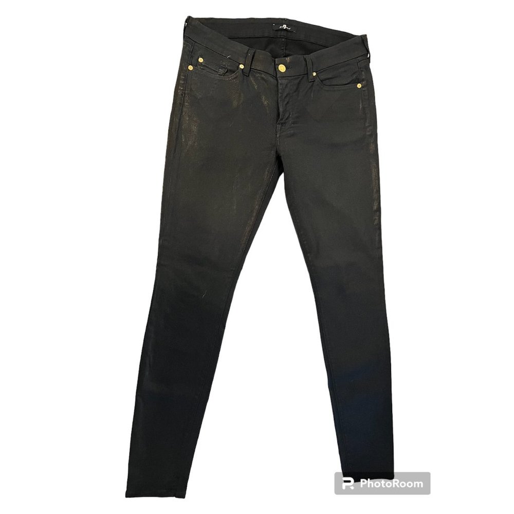 7 For All Mankind Skinny Straight Leg Coated 32x34‎  Women Jeans